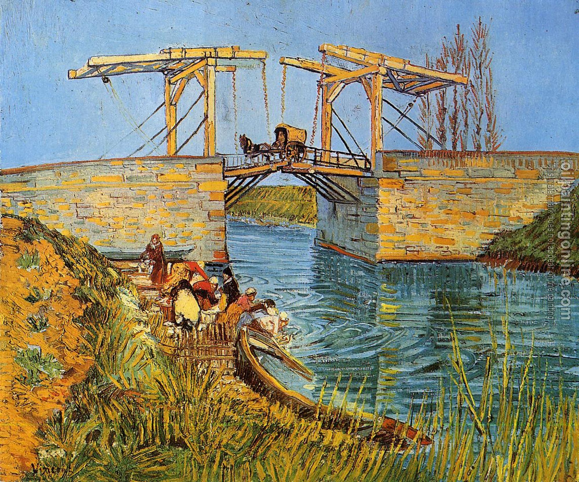 Gogh, Vincent van - The Langlois Bridge at Arles with Women Washing